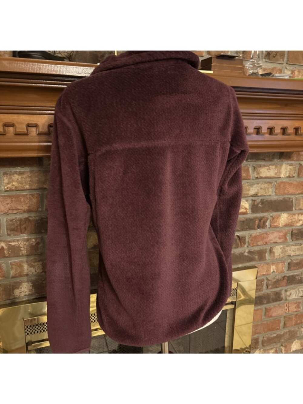 Women’s Patagonia Burgundy Snap Front Sherpa Size Medium - Picture 3 of 7